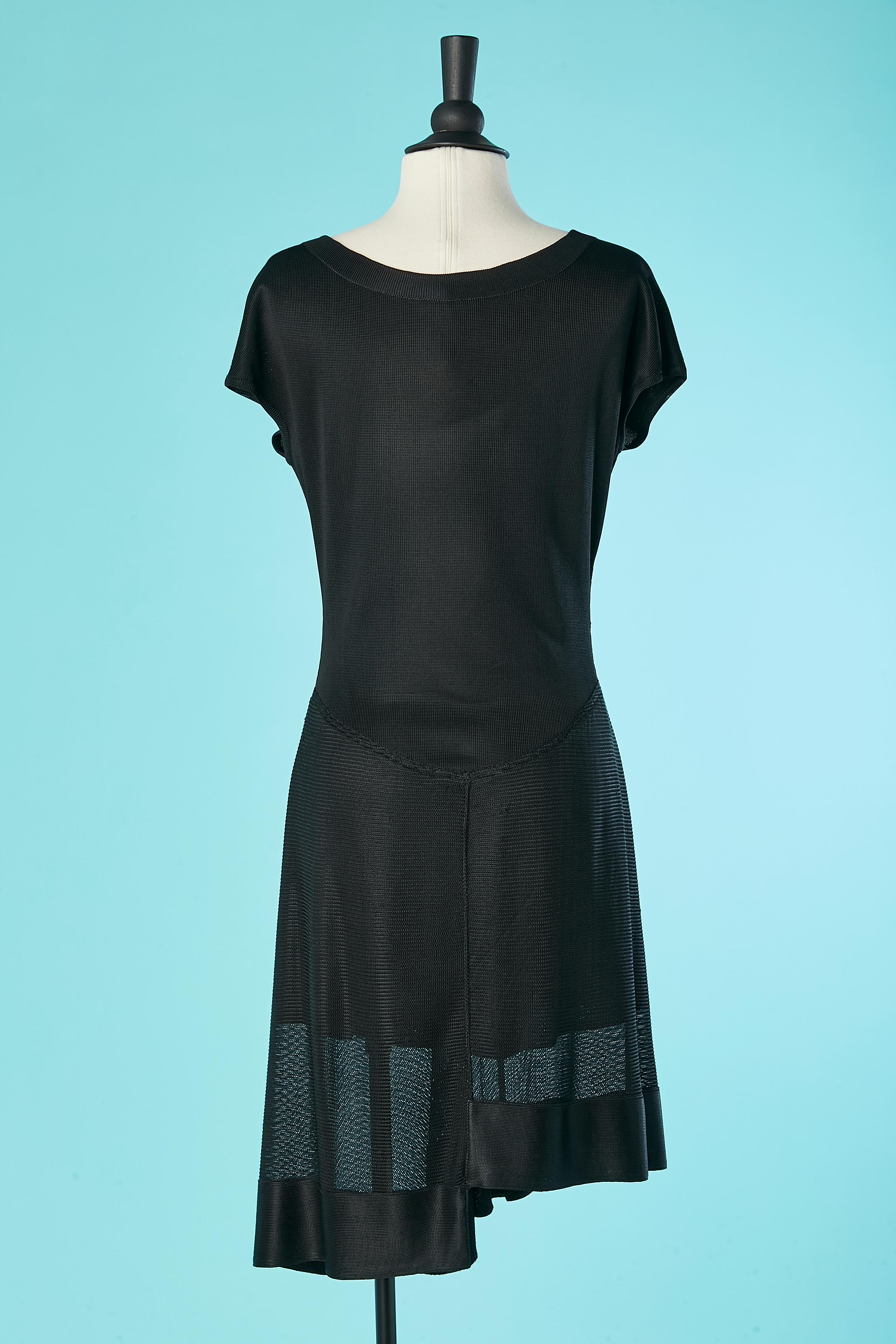 Black rayon knit cocktail dress Alaïa  For Sale 1