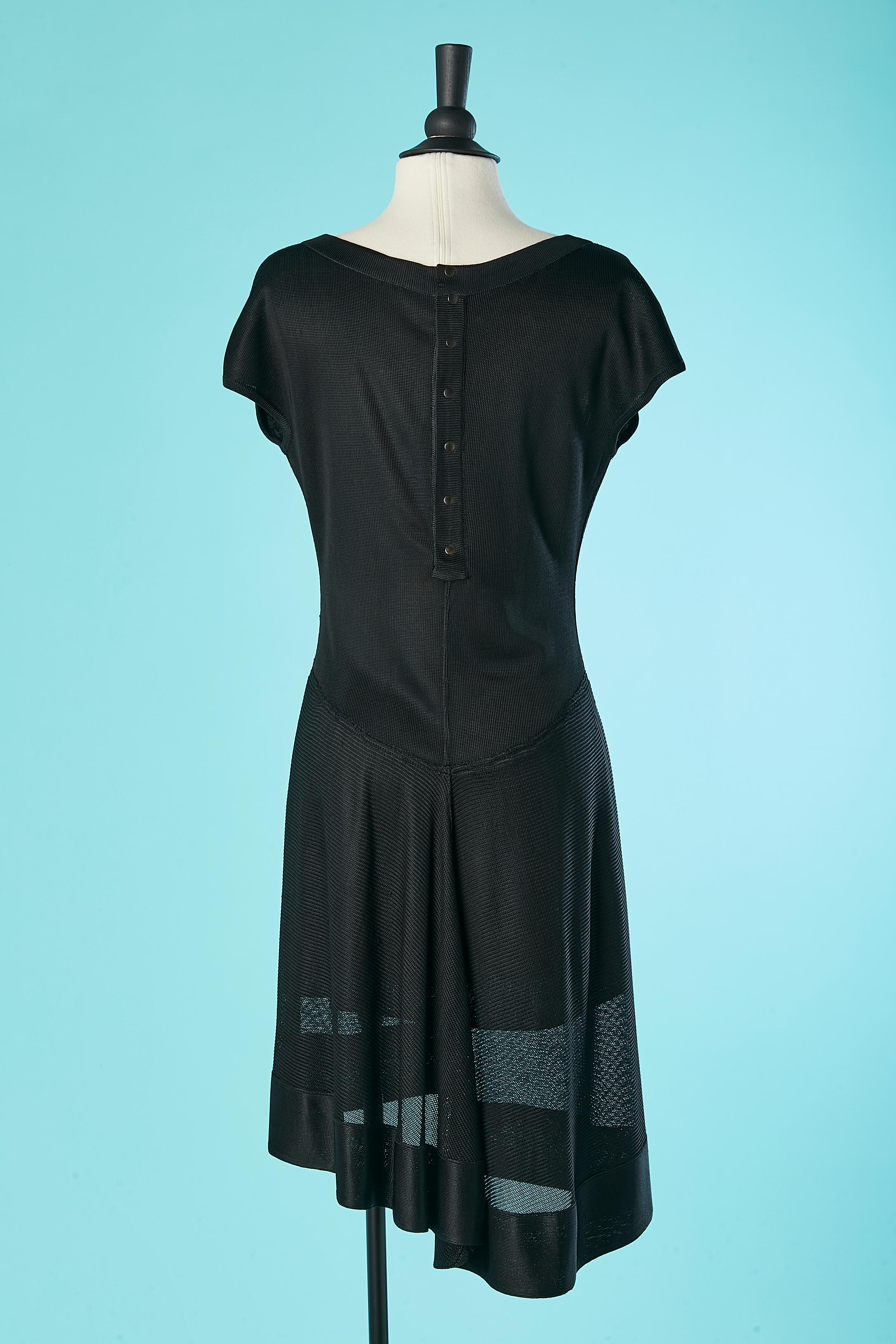 Black rayon knit cocktail dress Alaïa  For Sale 4