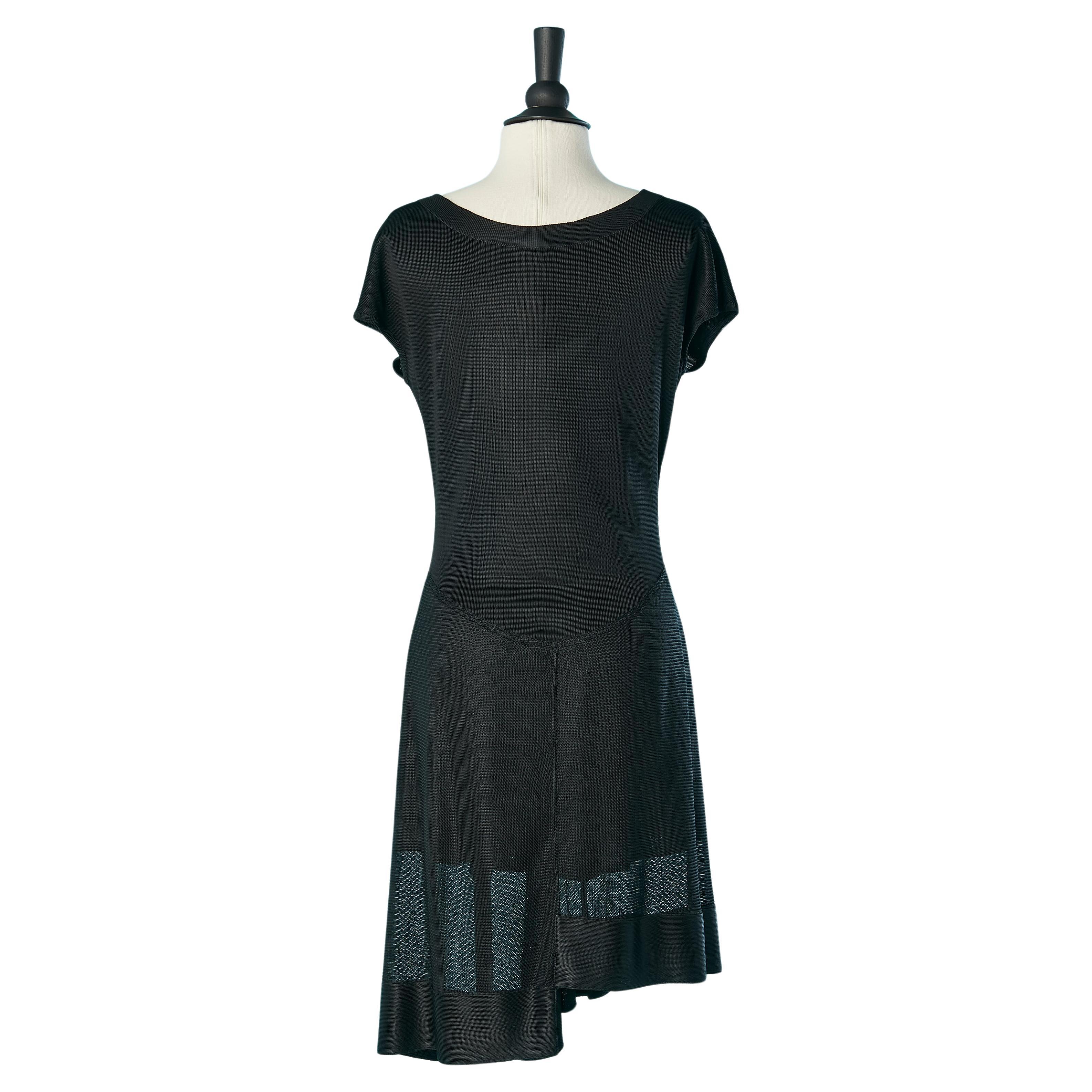 Black rayon knit cocktail dress Alaïa  For Sale