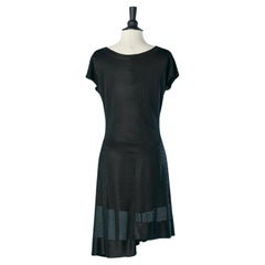 Black rayon knit cocktail dress Alaïa 