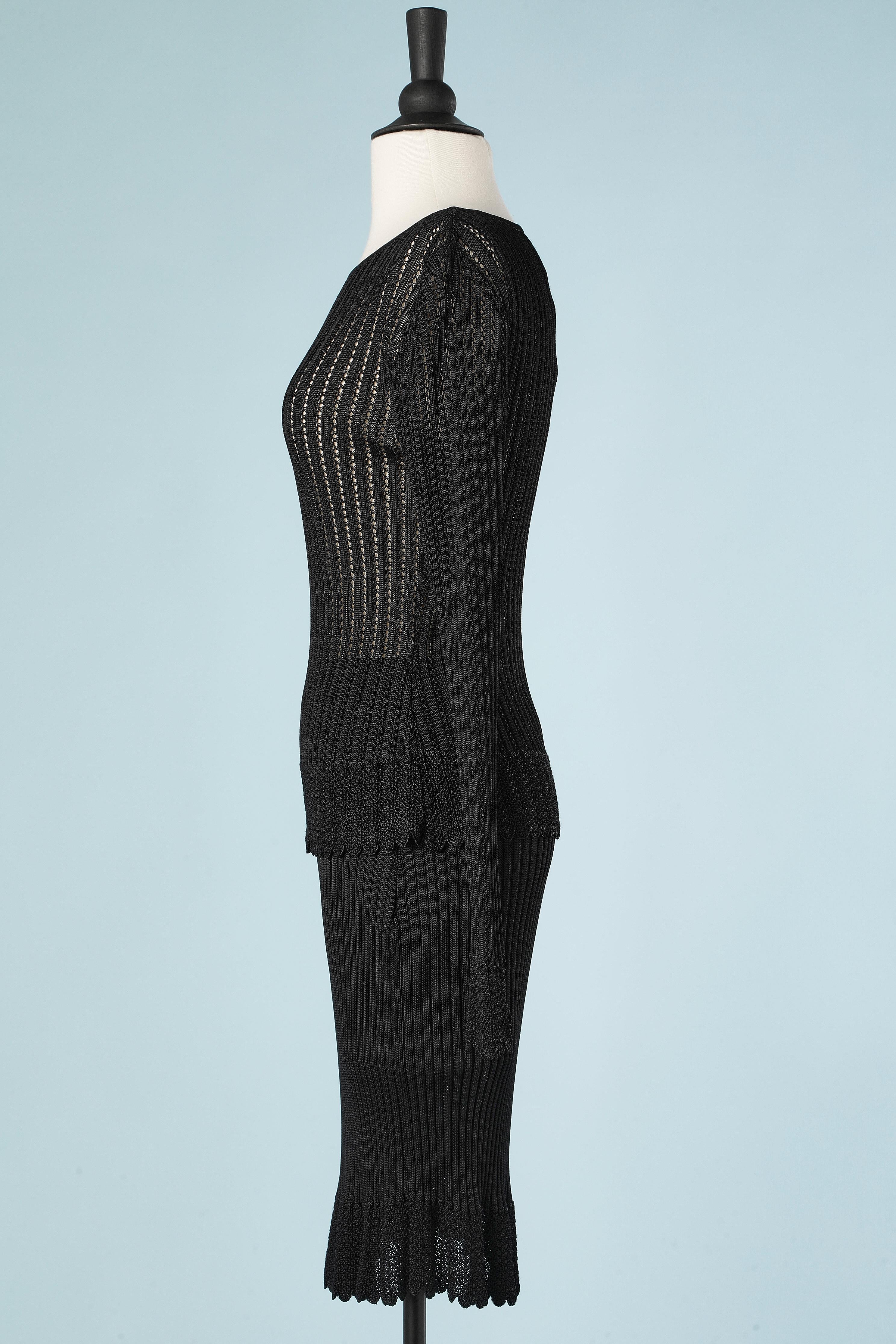 Women's Black rayon knit ensemble YVES Saint LAURENT Variation