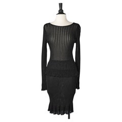 Black rayon knit ensemble YVES Saint LAURENT Variation 