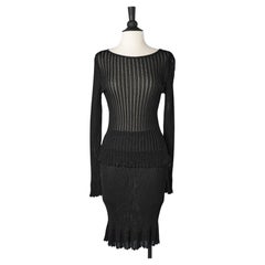 Black rayon knit ensemble YVES Saint LAURENT Variation