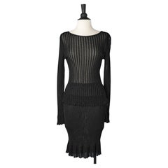 Ensemble en tricot de rayonne noir YVES Saint LAURENT Variation 