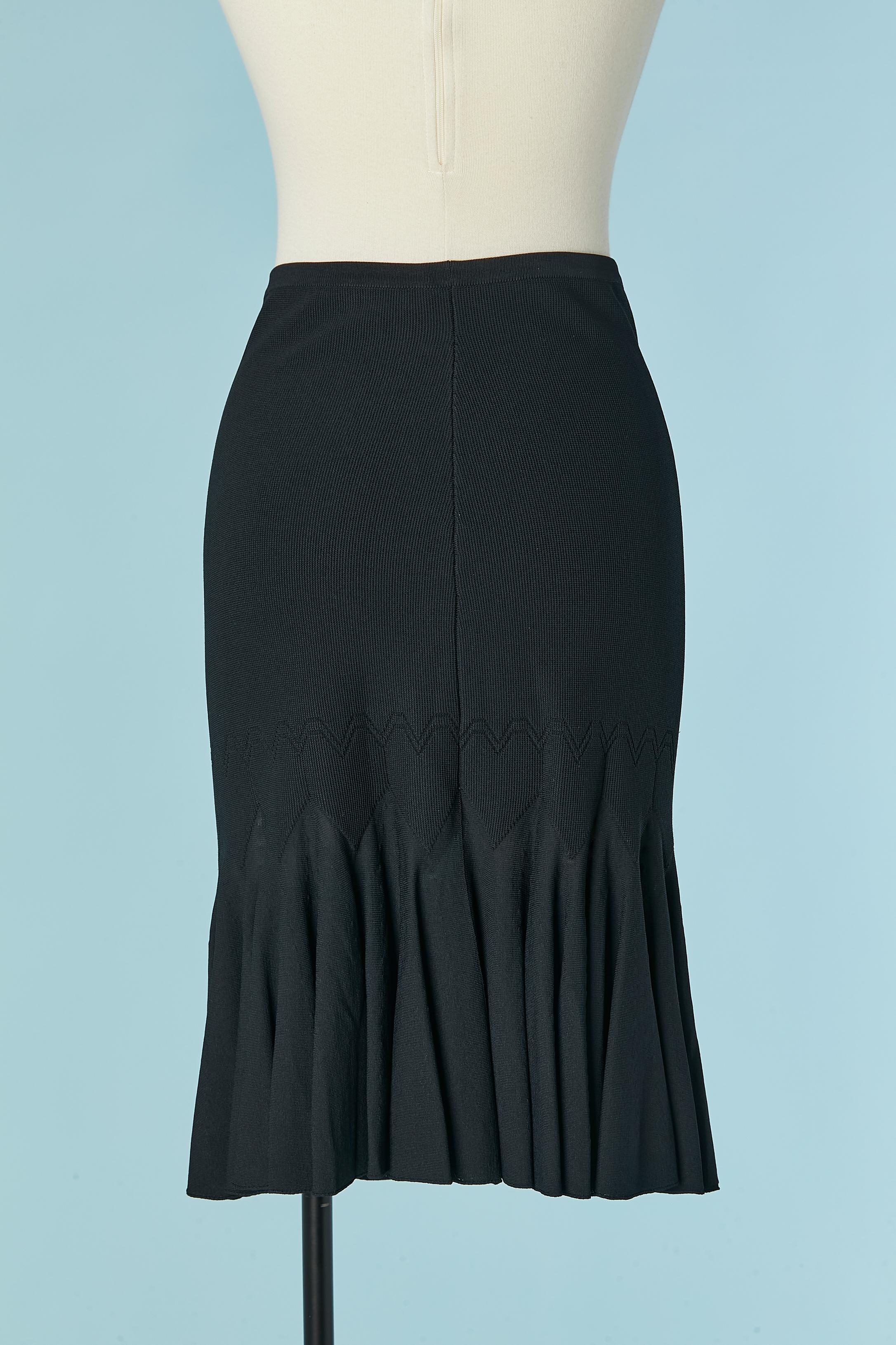 Jupe jacquard en maille de rayonne noire ALAIA Excellent état - En vente à Saint-Ouen-Sur-Seine, FR