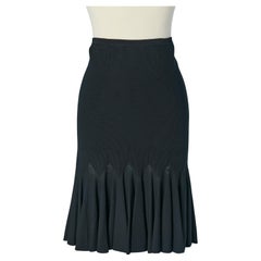 Black rayon knit jacquard skirt ALAIA