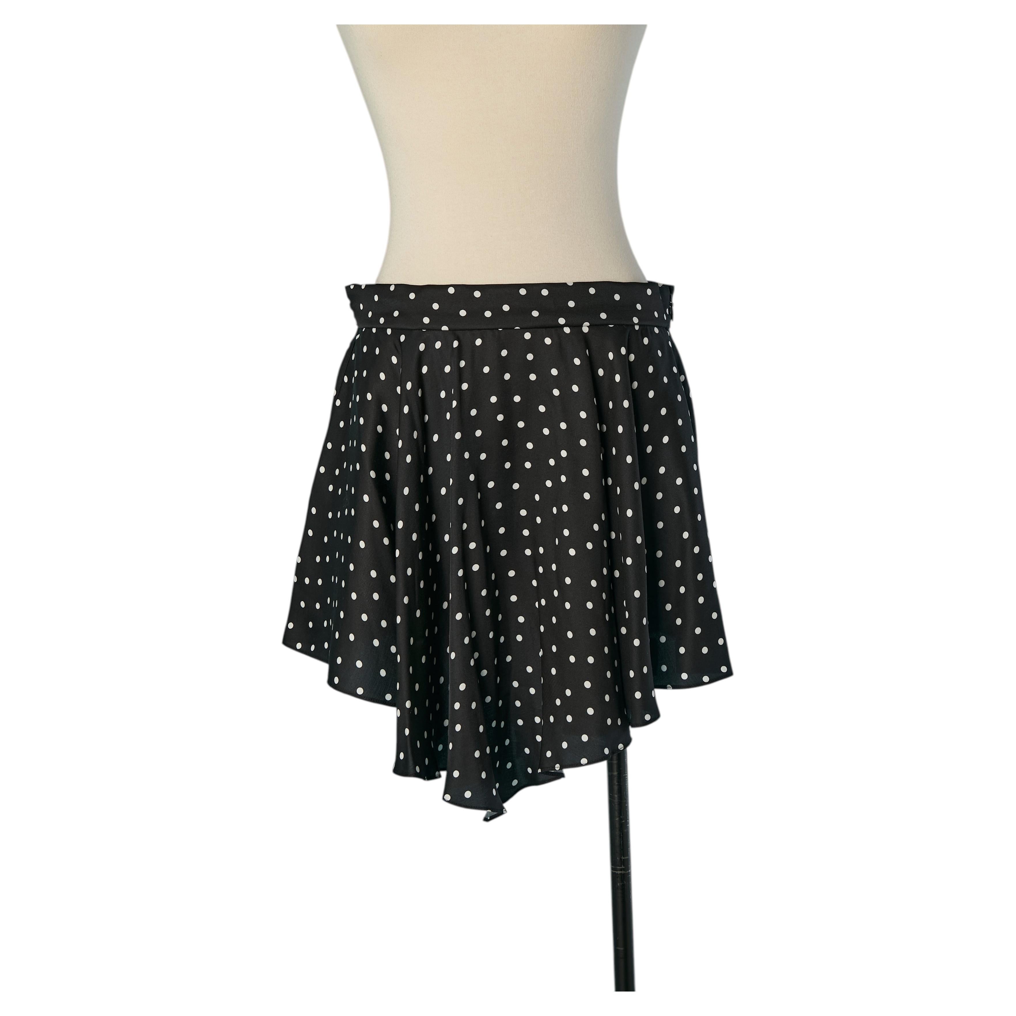 Black rayon skirt with white Polka dots ALEXANDRE VAUTHIER