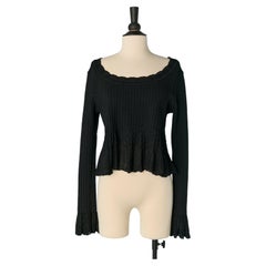 Black rayon top ALAIA