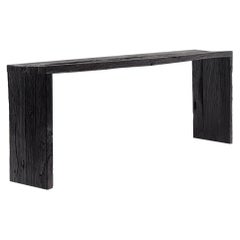 Black Reclaimed Elm Waterfall Console Table