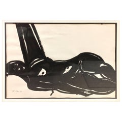 Vintage "Black Reclining Nude", Michael Loew, American