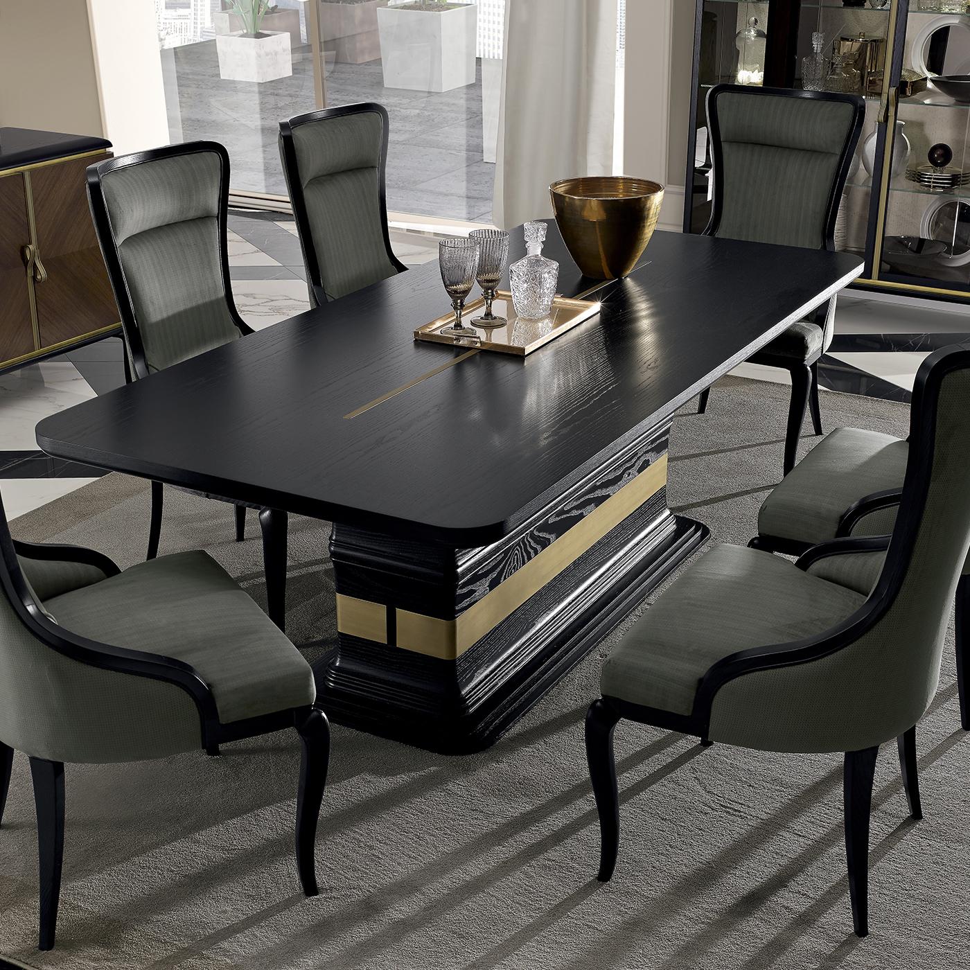Contemporary Black Rectangular Dining Table