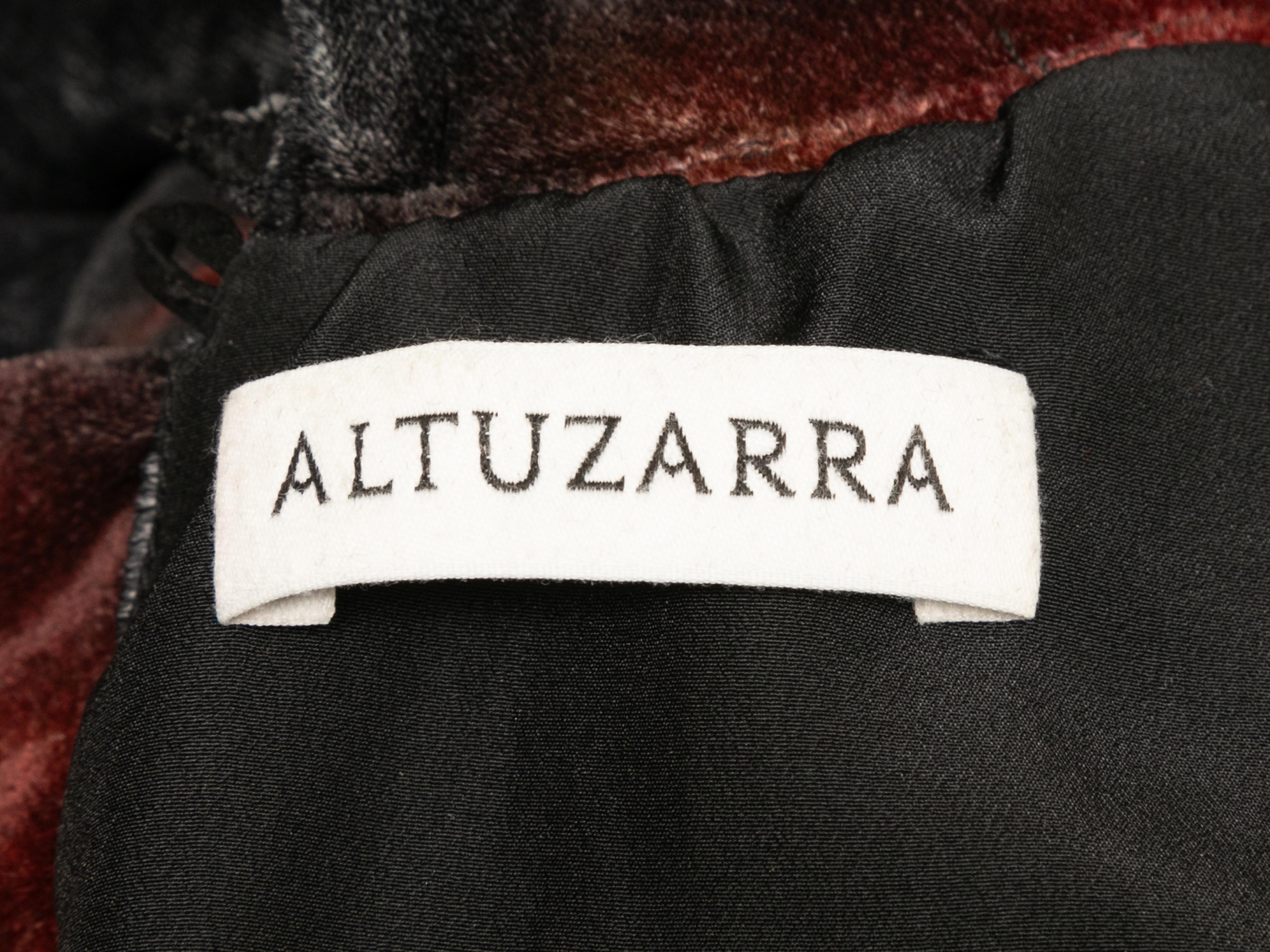 Women's Black & Red Altuzarra Indira Velvet Tie-Dye Dress For Sale