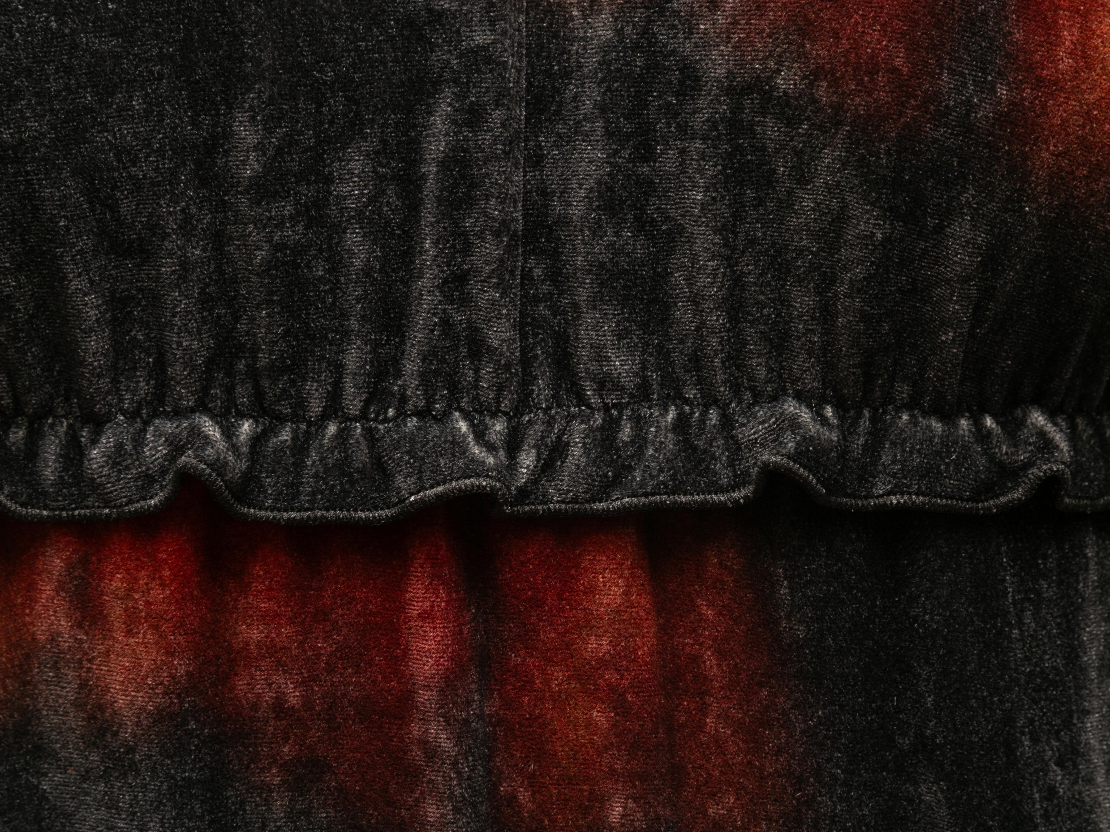 Black & Red Altuzarra Indira Velvet Tie-Dye Dress For Sale 1