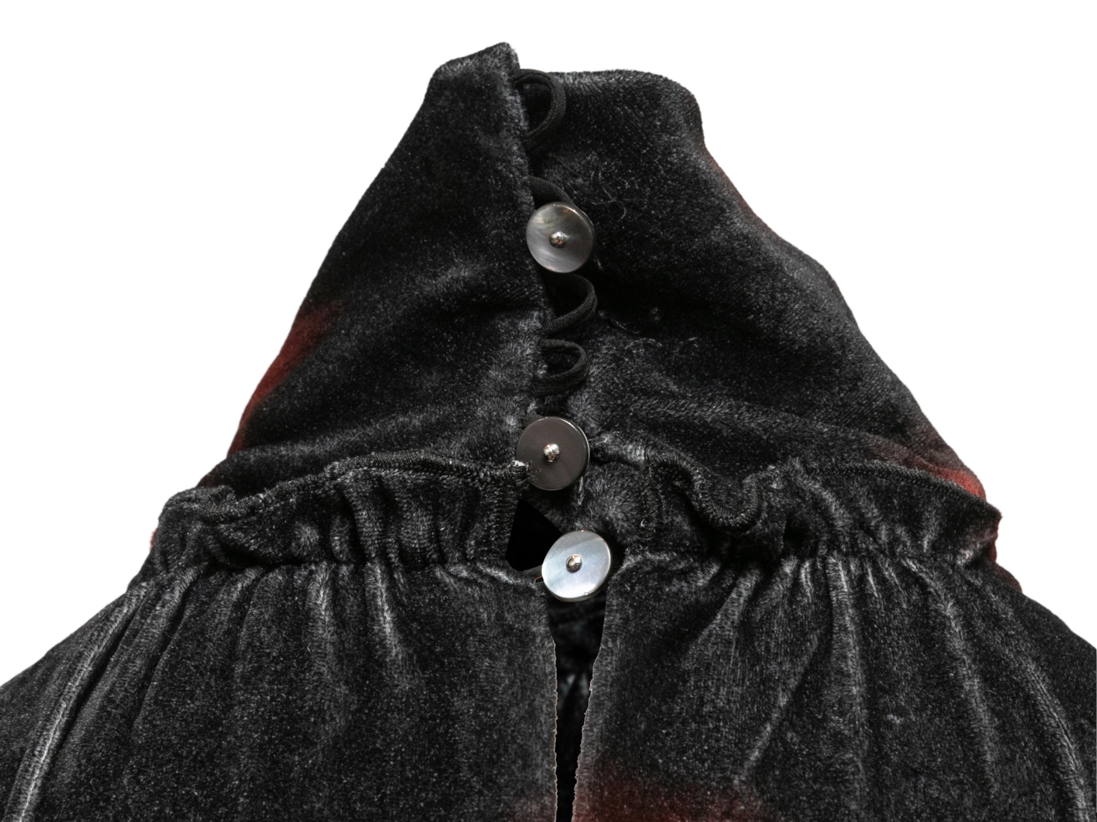 Black & Red Altuzarra Indira Velvet Tie-Dye Dress For Sale 2