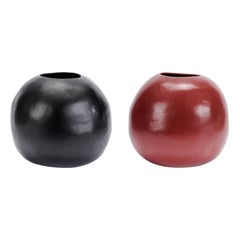 Black/Red Ceramic Handmade Vases/Vessels