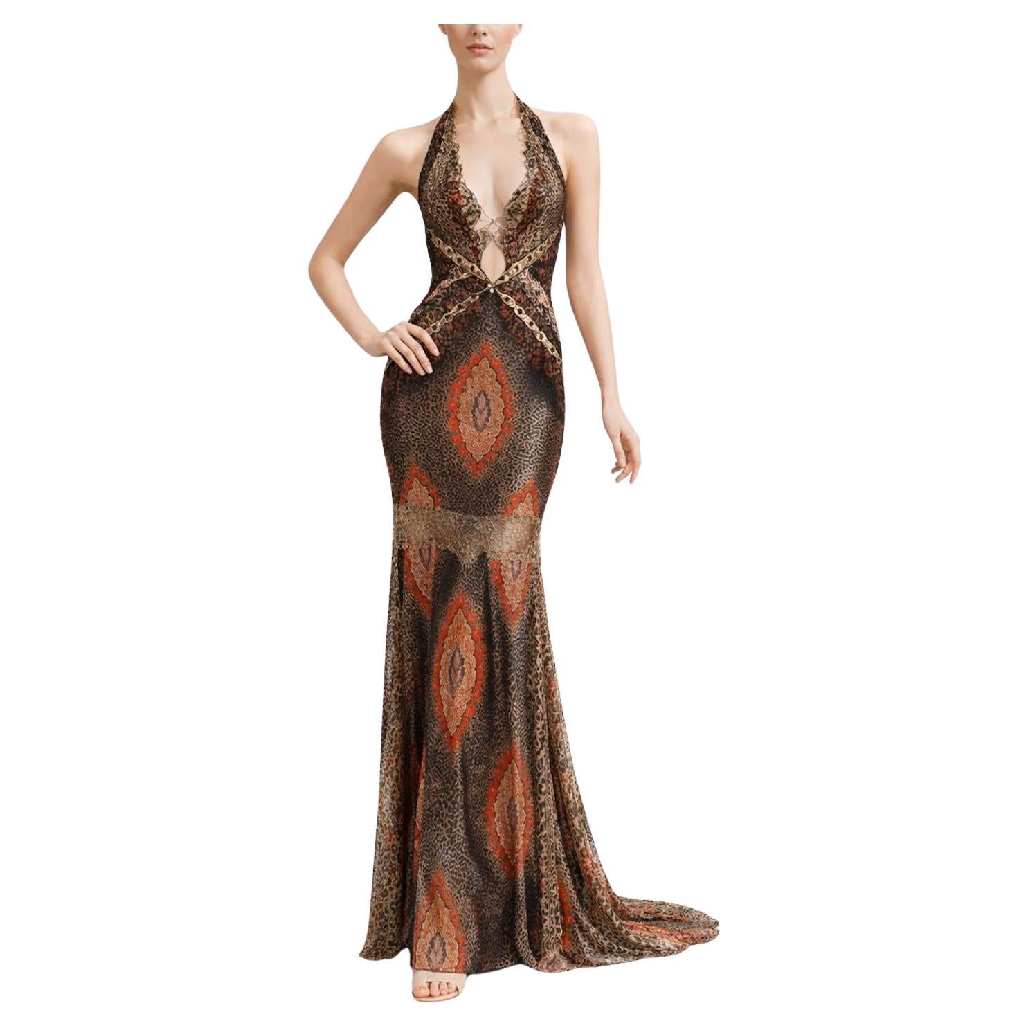 Black 
Red Silk Lamé Antique 
Metallic Lace Gown