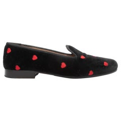 Black & Red Stubbs & Wootton Heart Loafers