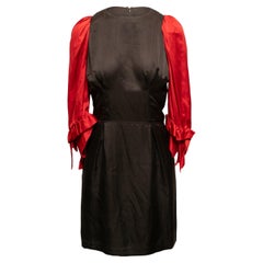 Vestido de seda negro y rojo Viktor & Rolf Color Block Talla IT 40