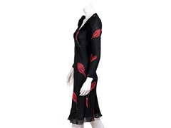 Black & Red Vintage Judy Hornby Couture Floral Dress
