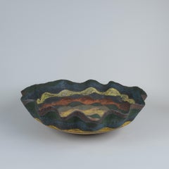 Black, Red & Yellow Kati Tuominen-Niittylä Large Ceramic Dish, Morocco Series 1