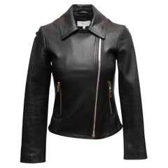 Giacca Moto in pelle nera di I. Reiss taglia US 0