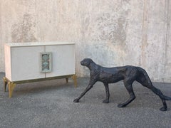 Black Resin Panther Sculpture, 1980s