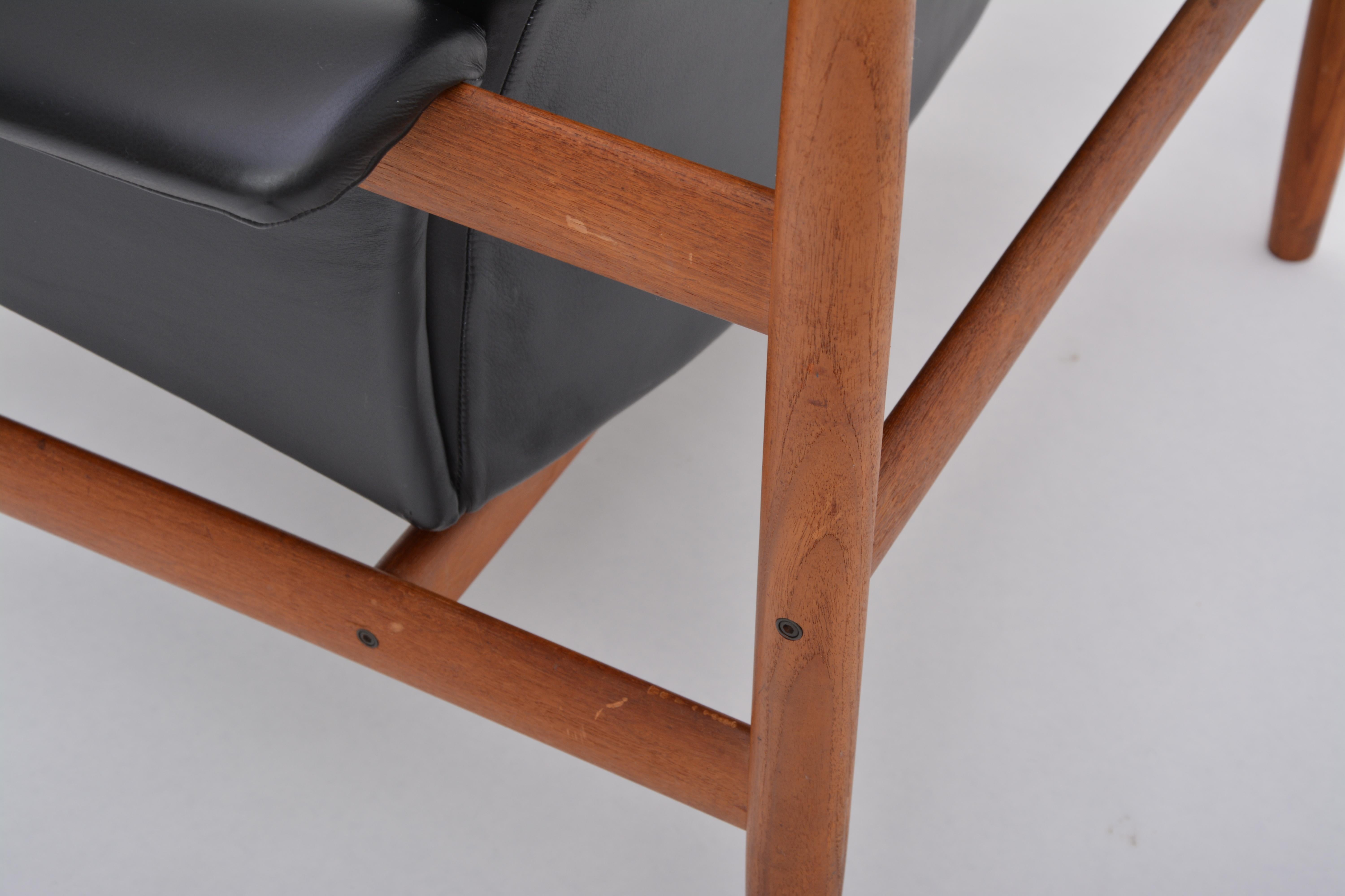 Danish Black Reupholstered Bwana Model 152 Lounge Chair by Finn Juhl for France & Son