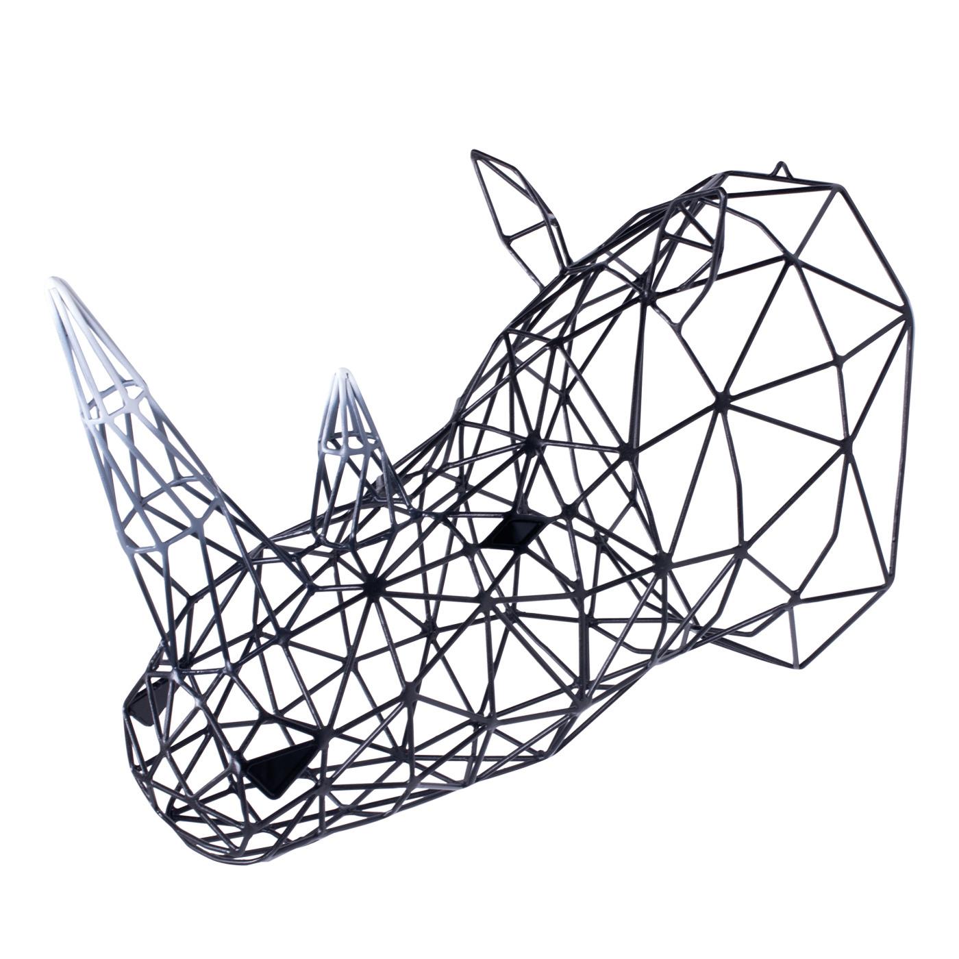 Black Rhino Head Iron Sculpture In New Condition In Milan, IT