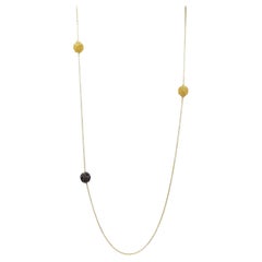 Black Rhodium and Gold Sphere Long Necklace