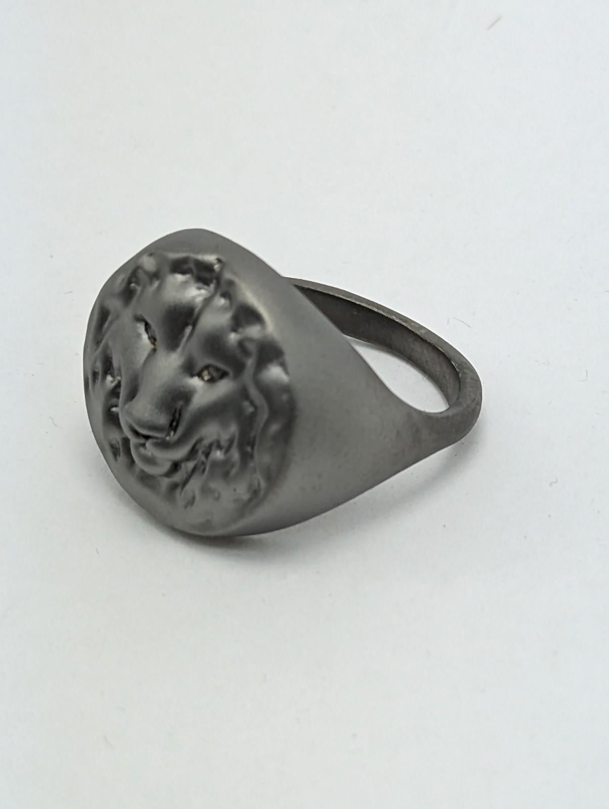 For Sale:  Black Rhodium Lion Signet Ring 9