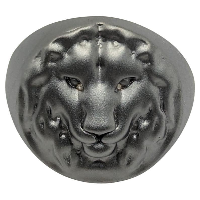 For Sale:  Black Rhodium Lion Signet Ring