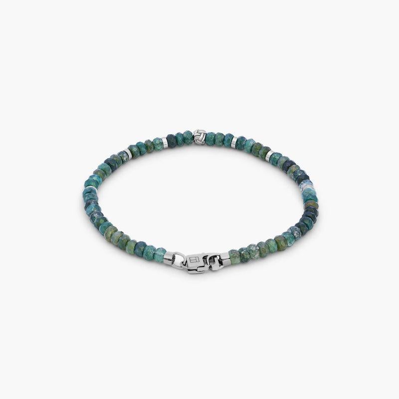 Pulsera Nodo de plata de ley rodiada en negro con ágata musgosa, talla L

Estas pulseras para hombre llevan ágata musgosa y están rematadas con una cuenta de nudo de plata de ley rodiada en negro, discos y cierre de langosta a juego. Las piedras se