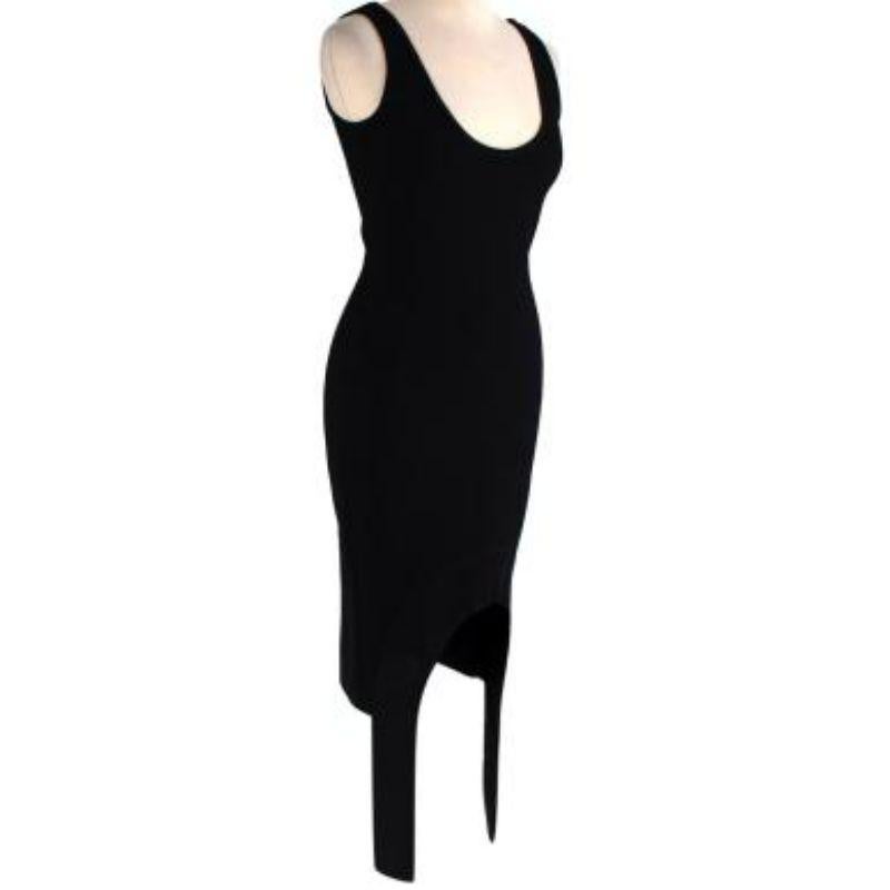 Black Ribbed Scoop Sleeveless Dress In Excellent Condition For Sale In London, GB