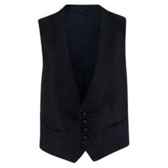 Black Ribbed Silk Waistcoat