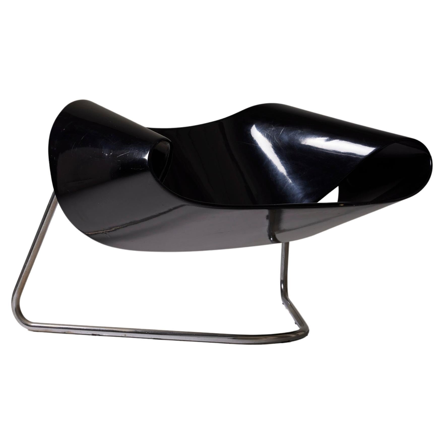 Black Ribbon Armchair by Franca Stagi & Cesare Leonardi For Sale