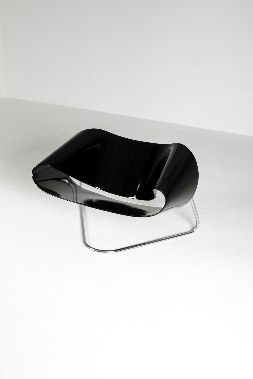 Black Ribbon Chair by Franca Stagi for Bernini, 1961 7