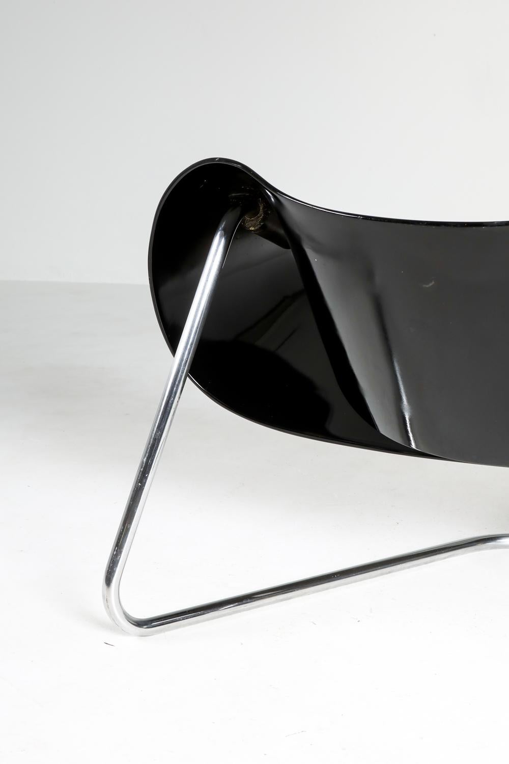Black Ribbon Chair by Franca Stagi for Bernini, 1961 8