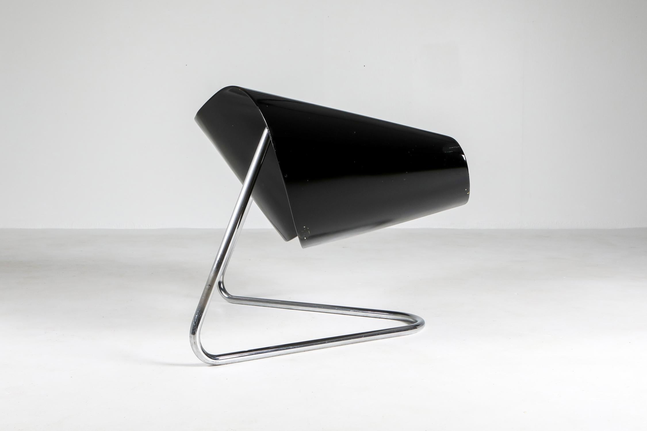 Mid-Century Modern Black Ribbon Chair by Franca Stagi for Bernini, 1961