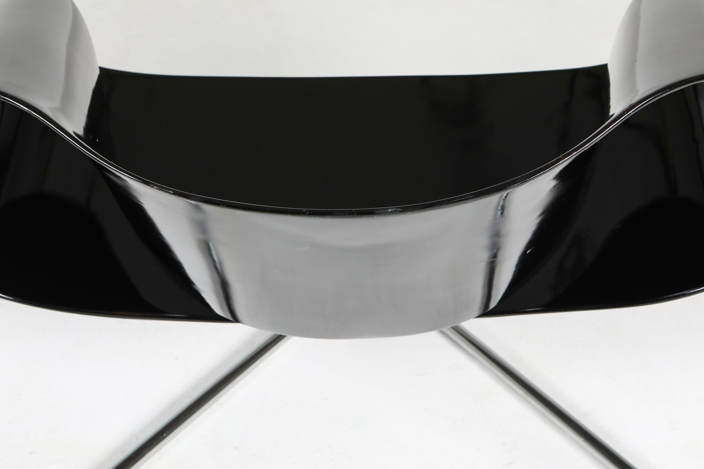 Black Ribbon Chair by Franca Stagi for Bernini, 1961 3