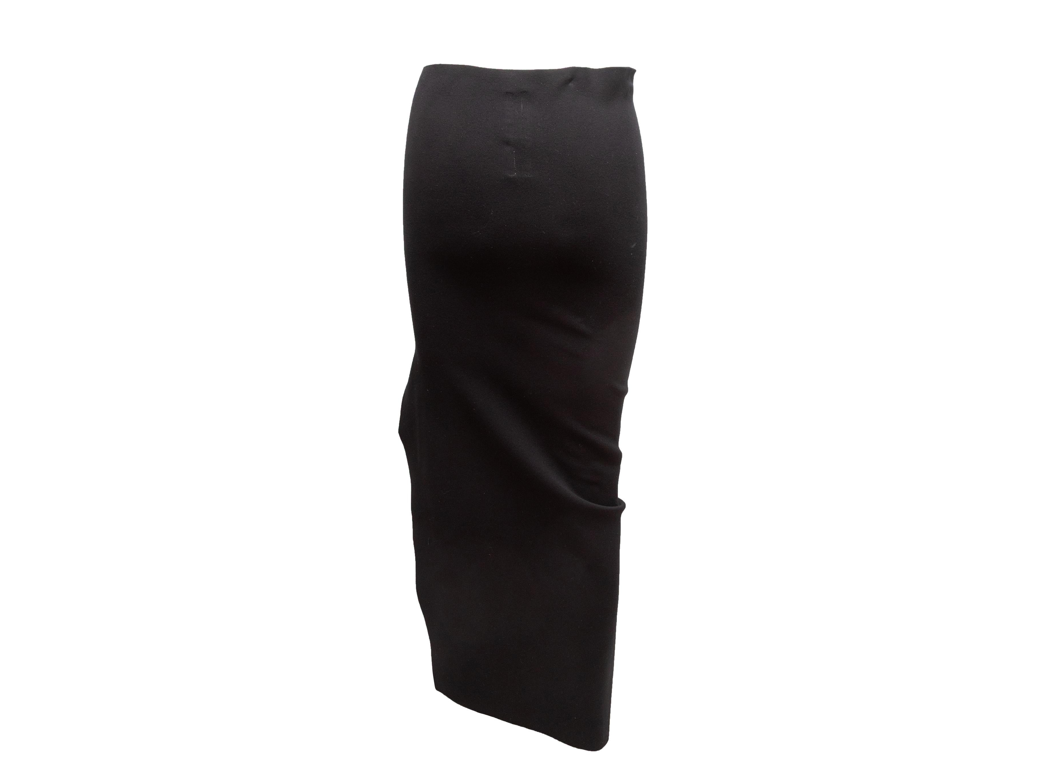 Nero Gonna a tubino asimmetrica nera Rick Owens taglia US L. in vendita