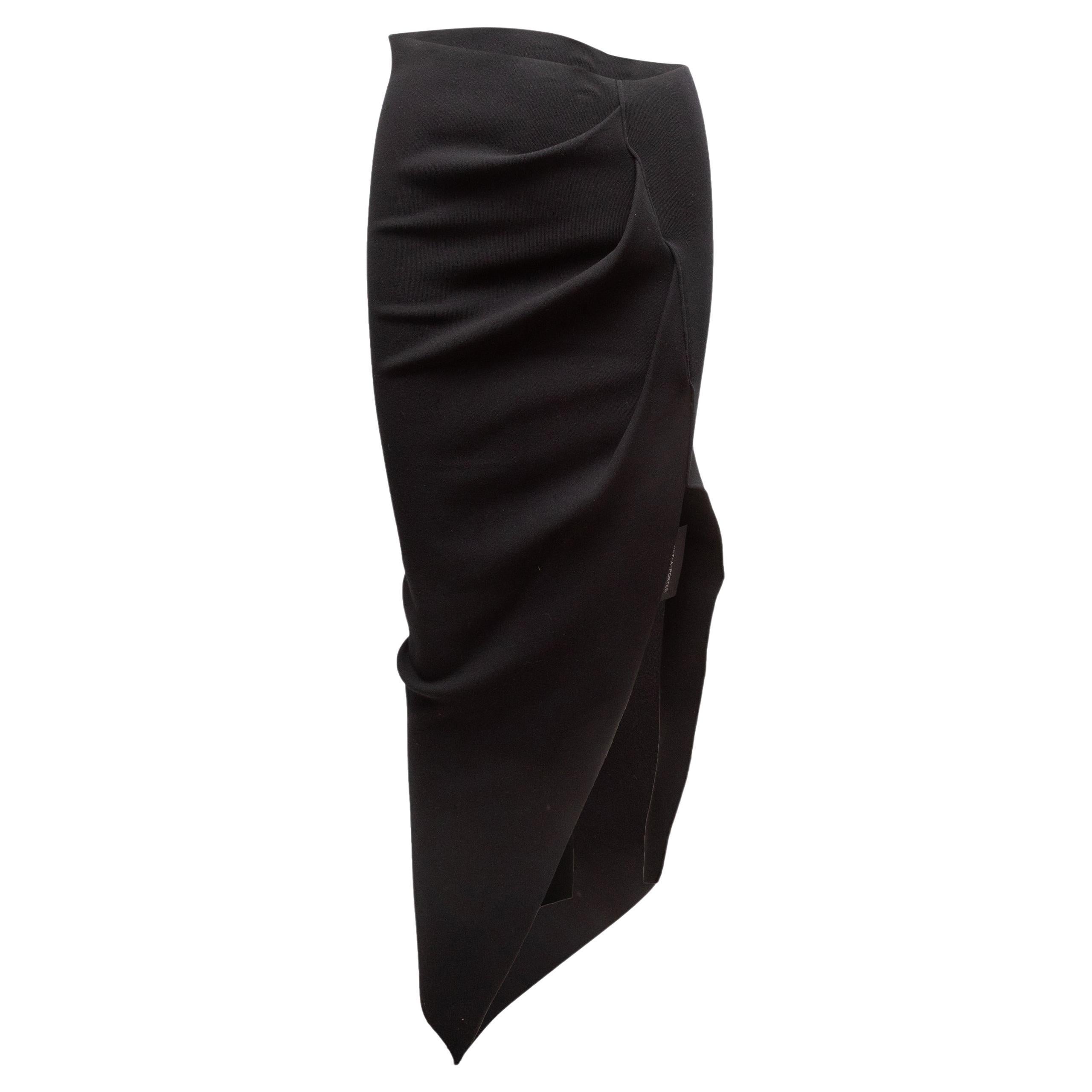 Gonna a tubino asimmetrica nera Rick Owens taglia US L. in vendita