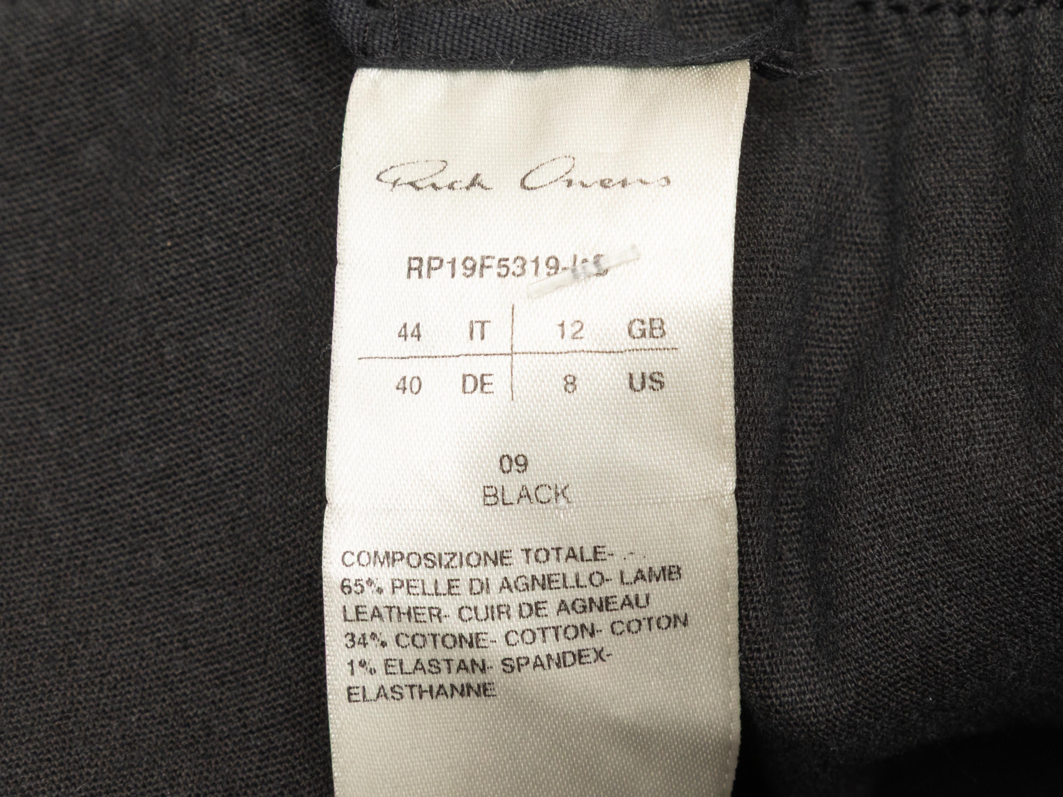 Donna Leggings in pelle nera di Rick Owens taglia US 8 in vendita