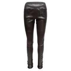 Leggings in pelle nera di Rick Owens taglia US 8