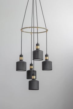 Lampe à grappe en forme de chevalet noir 5 de Bert Frank
