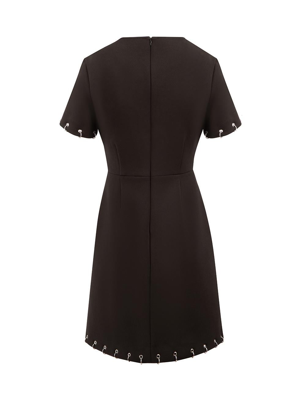 Black Ring Detail Mini Dress Size M In Good Condition For Sale In London, GB