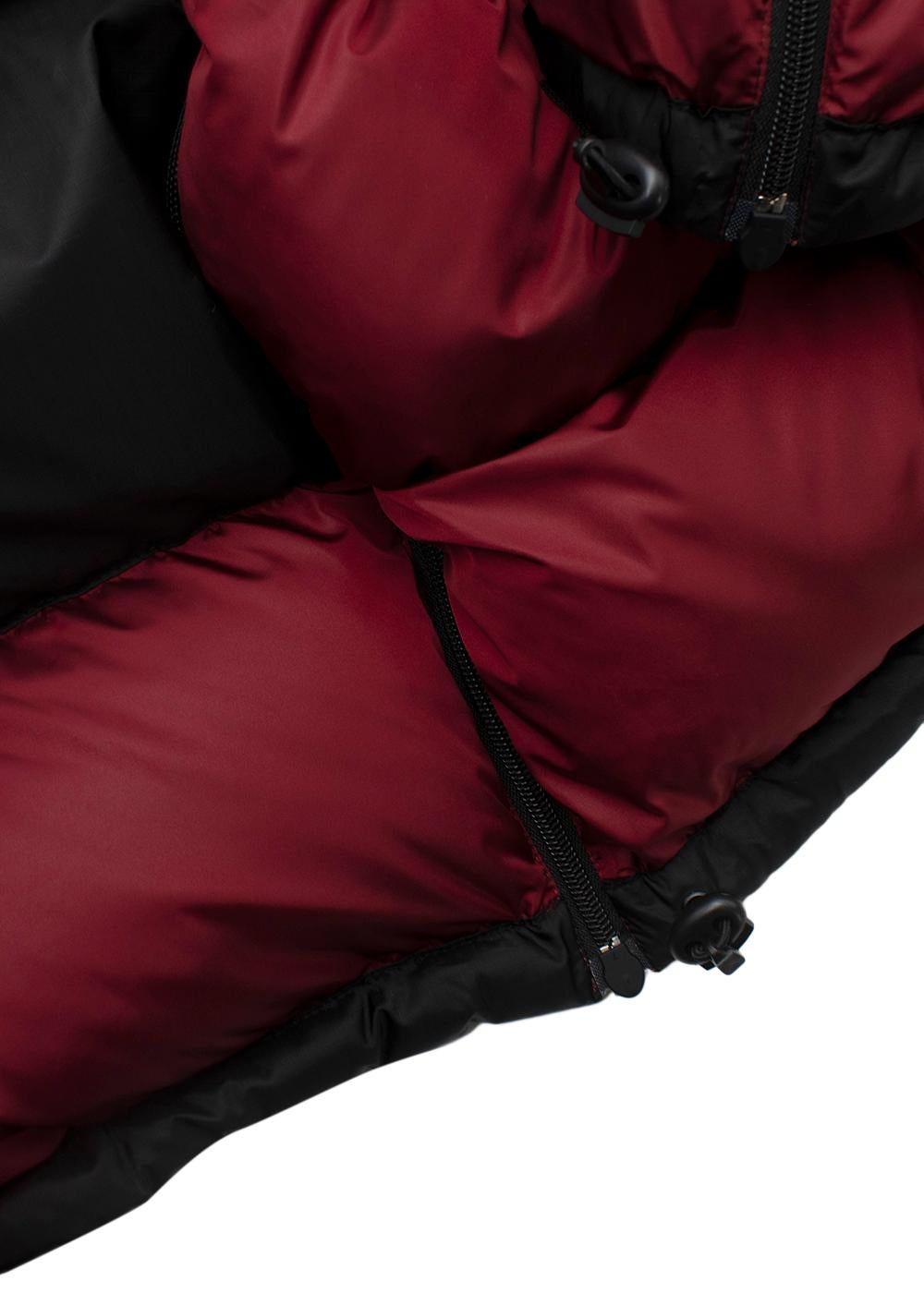 Black Ripstop Down-Filled Puffer Coat For Sale 6