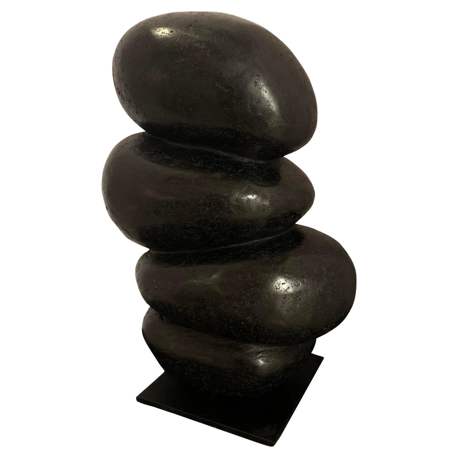 Black River Rock Sculpture, Indonesia, Contemporary For Sale