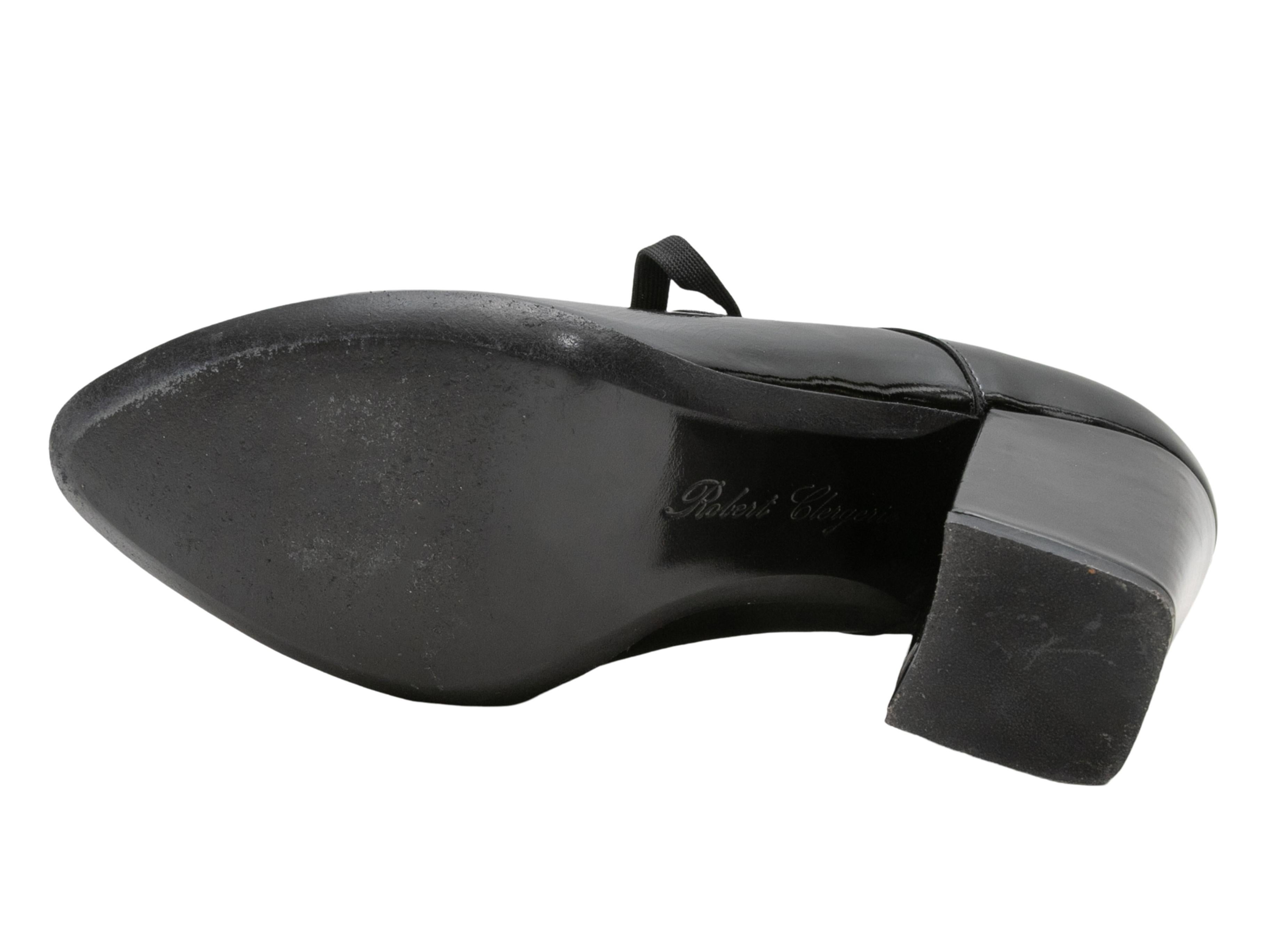 Black Robert Clergerie Patent Pointed-Toe Oxford Pumps Size 7 For Sale 1