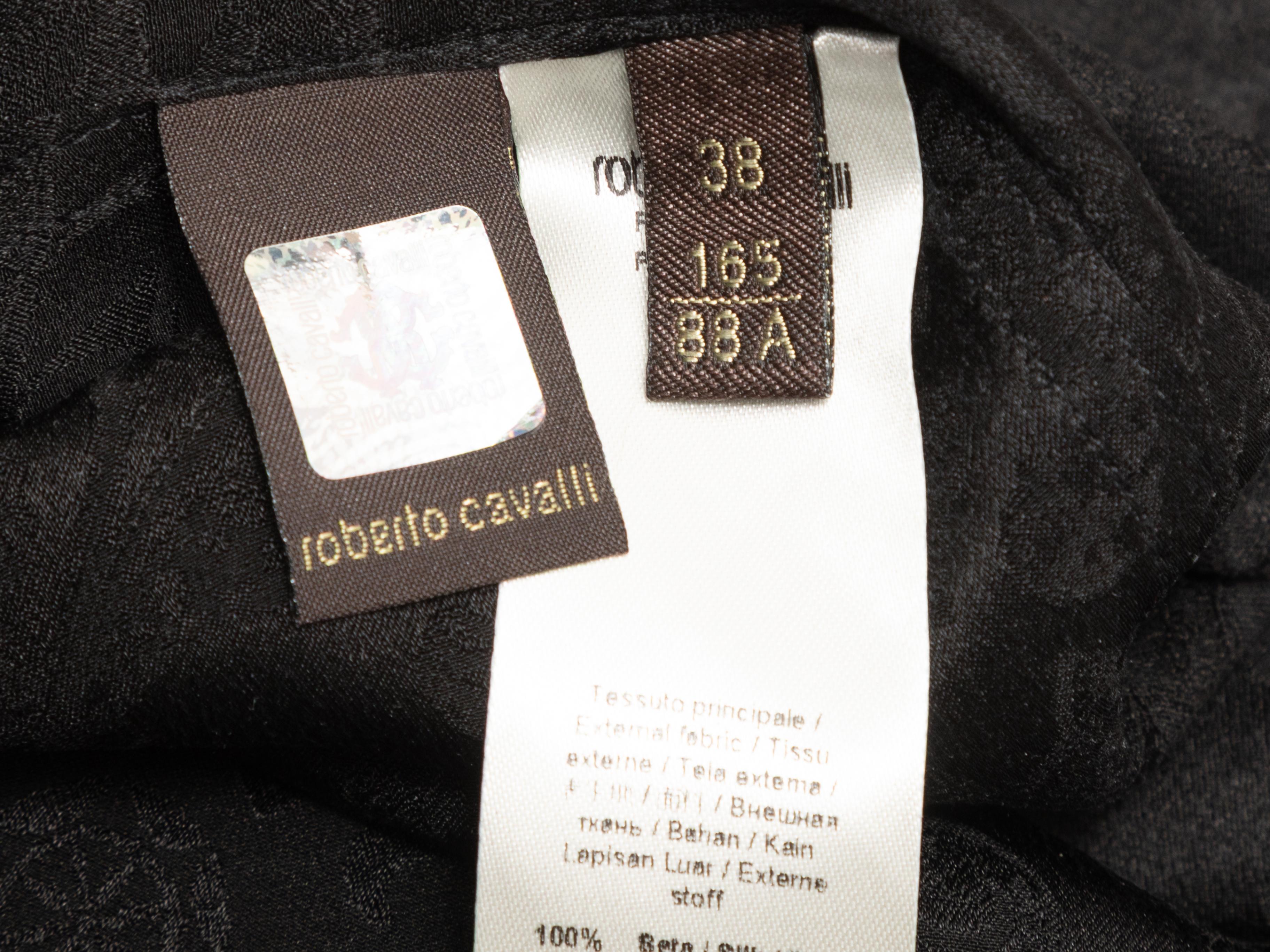Black Roberto Cavalli Silk Paisley Button-Up Top Size IT 38 en venta 1