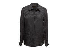 Black Roberto Cavalli Silk Paisley Button-Up Top Size IT 38